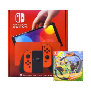 닌텐도 스위치 OLED 마리오 레드 본체 + 링 피트 어드벤처(게임칩/링콘 세트) 국 (S42238829)