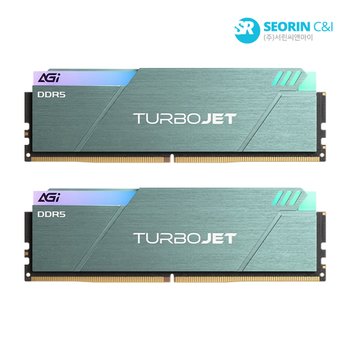 [서린공식] AGI DDR5-6000 CL30 TURBOJET UD858 RGB 블루그린 패키지 서린 (32GB(16Gx2))