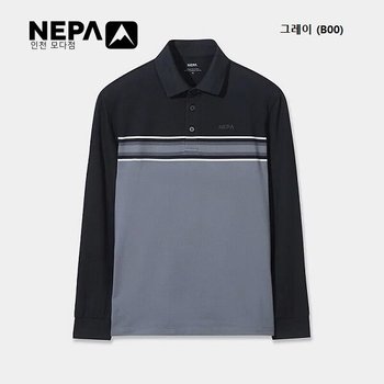 남성 스트라이프 패턴 브러쉬 폴로 티셔츠 - 7L75213_B00_IC