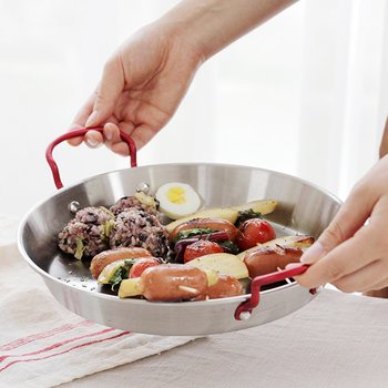 플레이팅 스텐 빠에야팬 빠야팬 손잡이그릇 접시