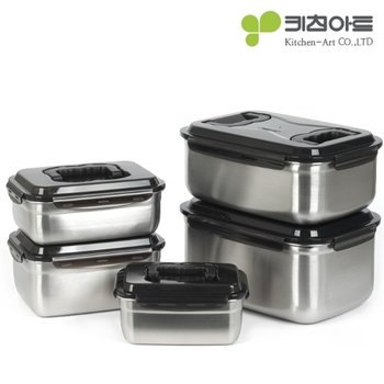 키친아트 스테인레스 김치통 풀세트 (S,1,2,3,4호)