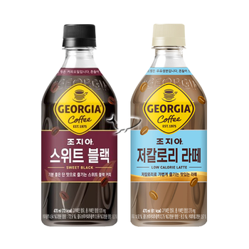 조지아 크래프트 470ml 2종 스위트 블랙3+저칼로리 라떼3 총6개