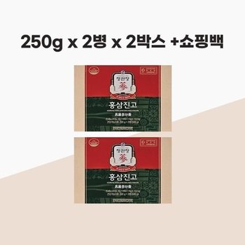 정관장 홍삼진고 250g 2병 x 2박스+쇼핑백 홍삼진액 홍삼농축액 떠먹는홍삼 부모님선물