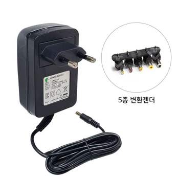 12V2A다용도 아답터 5종변환젠더포함 CCTV LED 공유기