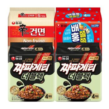짜파게티 더블랙 8개+신라면 건면 5개+배홍동 쫄쫄면 4개 총17개 (S41335927)