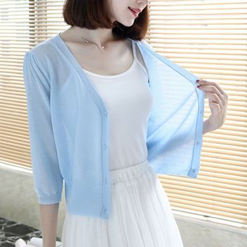 브이넥 가디건 초경량 시스루 여름 볼레로 얇은 니트 여성볼로레로