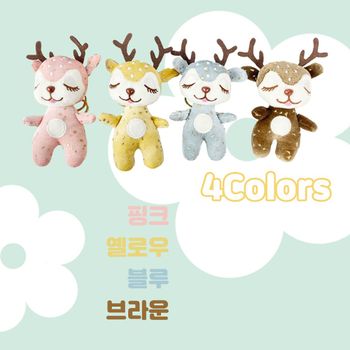 밤비 꽃사슴 골드 플라워 인형 키링 열쇠고리 4Colors