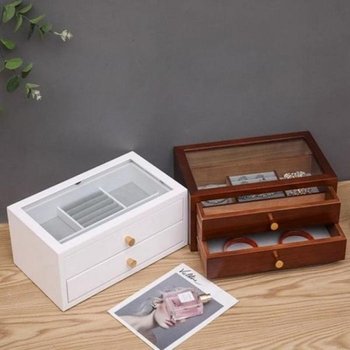 우드 원목 목걸이 보관함 정리함 보석함 피어싱 악세사리 귀걸이 케이스 반지 주얼리