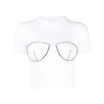 25 FW AREA 크리스털 장식 크롭 티셔츠  0000T03184 TP429468503