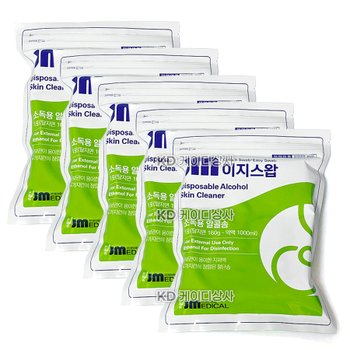 이도 스킨스왑 JM 지퍼백 1000매 5팩 알콜솜 대용량 에탄올 소독솜