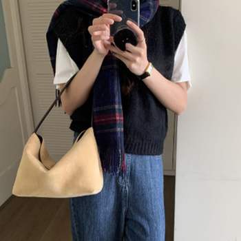 데일리 HQJ224K9 무드 미니 스웨이드 숄더 토드백