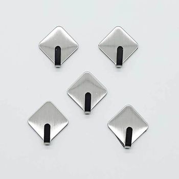 사각 5P MUZO0666 후크 접착 접착후크 열쇠걸이 스테인리스