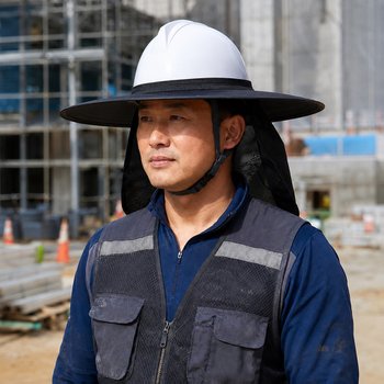 안전모 햇빛가리개 그늘이 UV 자외선 차단 차도르형 차광막