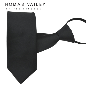 [THOMAS VAILEY] 토마스베일리 자동/지퍼넥타이- 예장 블랙 와이드 8cm