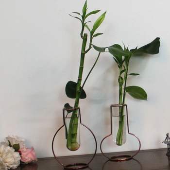 납작호리병 DI41GM69 황동수공예 시험관 수경장식 유리 꽃화병