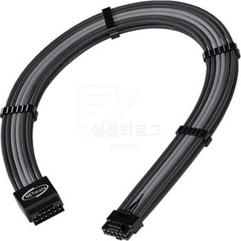 강원전자 넷메이트 PCI E 5.0 12VHPWR 연장 슬리빙 케이블 0.3m 블랙 그레
