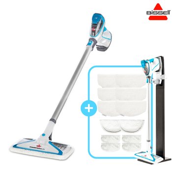 비쎌 슬림 스팀청소기 SMART 패키지 (화이트블루+정품걸레12P+거치대)