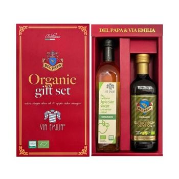 [DEL PAPA] 유기농 엑스트라버진 올리브오일 500ml+유기농 애플사이다 비니거 500ml 선물세트