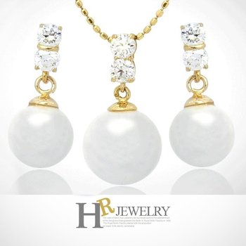 [호림 jewelry]14K정.품)히트)예쁜(HR)14K 써니큐빅 진주 세트(펜던트+귀걸이)