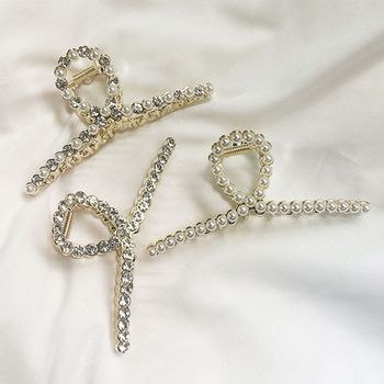 헤어 모던 심플 3Color 라인 샤인 페미닌 클립 집게핀