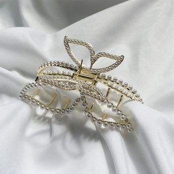 집게핀 플라워 헤어 포인트 라인 여름 리프 메탈