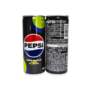 롯데칠성 펩시콜라 제로슈거 라임향 캔음료 바코드 O 일반 편의점 판매용 250ml  (S42542192)