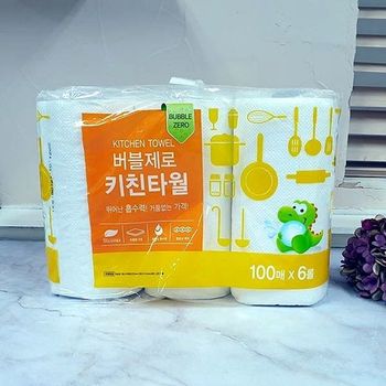키친타월 버블제로 ABM도매콜 6롤 100매 점보롤휴지 롤휴지 주방휴지 주방타월 키친타올