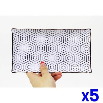 TBZ 모자이크 사각접시 L x5개 주방식기 식기류 반찬접시 식기류 주방식기 반찬접시