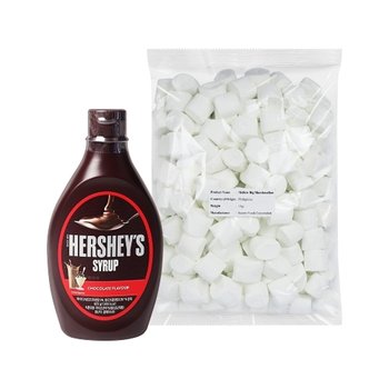 [초코 퐁듀 세트] 빅 머쉬멜로우 1kg + 허쉬 초코 시럽 623g