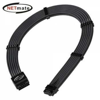 강자 564OEQ51 넷메이트 PCI-E 5.0 12VHPWR 연장 슬리빙 케이블 0.3m (블랙) (EZDIY-FAB) NM-DPR