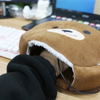 곰돌이 온열 마우스패드 USB 발열 온열 귀여운 캐릭터 수족냉증 히팅_22858231