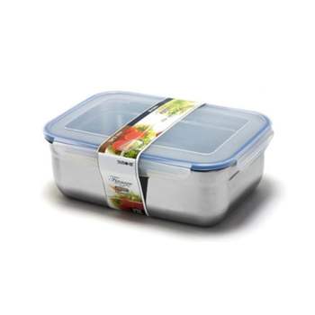 밀폐반찬통 키친아트 밀폐용기 사각 스텐 냉장고 반찬통 3400ml