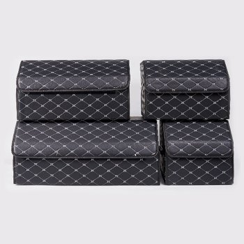 퀼팅 가죽 자동차 트렁크 정리함 30x30 뚜껑있는 차량용 수납함 보관박스 스몰 OCA-TKZ1