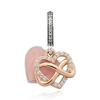 788878C01 스파클링 인피티니 하트 더블 펜던트 겸 댕글 참