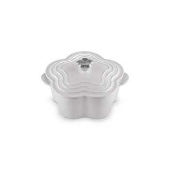[해외] 르크루제 주물 법랑 양손 냄비 코코트 플뢰르 에샬롯 21cm x 24cm x 14cm