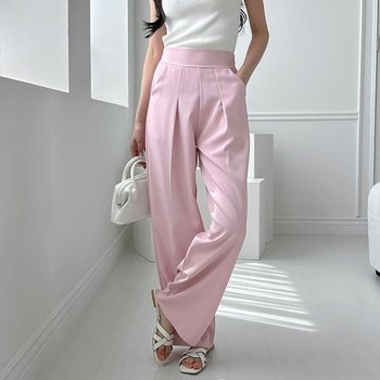 쉬인 폴리 원턱 반밴딩 슬랙스 SD-240506 (15836308)