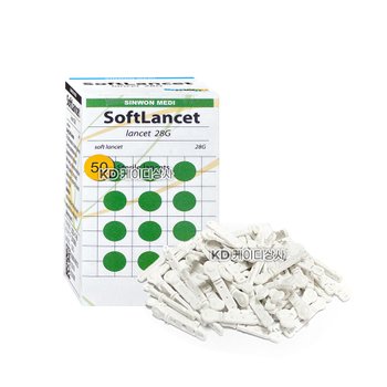 신원 소프트란셋 채혈침 28G 50개입 x 10통 500개 아큐첵 호환침 수동 랜싯