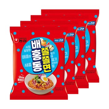 농심 배홍동 쫄쫄면 129g 4입 x 3개