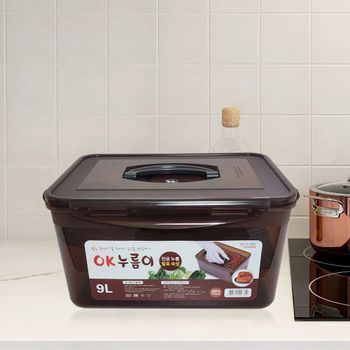 한진 okay 밀폐김치통9리터누름이포함-직사각 조아통9 밀폐김치통 밀폐용기 김장김치통