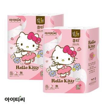 헬로키티 3겹 큐티 화장지 30롤X2팩