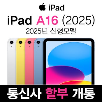 KT 태블릿 아이패드 A16 Wi-Fi + Cellular 256G 핑크 신규가입 통신사 할부 개통