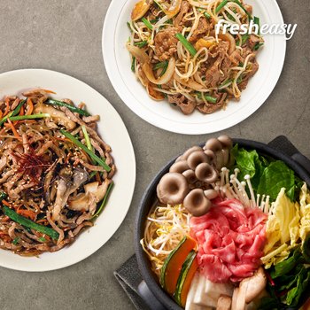 [프레시지] 소고기한상SET(소고기샤브샤브+소고기버섯잡채+차돌박이숙주볶음)(냉장)