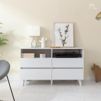 아트박스/모로 나르 1180 오픈 3단 높은 거실장 서랍장 TV거실장