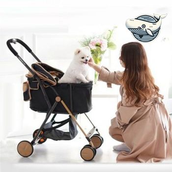 강아지 고양이 이동용 유모차 베이지색 편리한 피카노리유모차