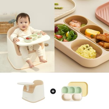맘마존 2in1 멀티 아기 이유식 쇼파 범보 의자+흡착식판(3P)