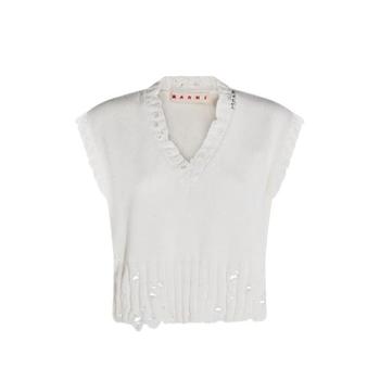 26 SS 마르니 V넥 디스트레스드 탑 CVMD0088A0UFC65200W01 TP449518394