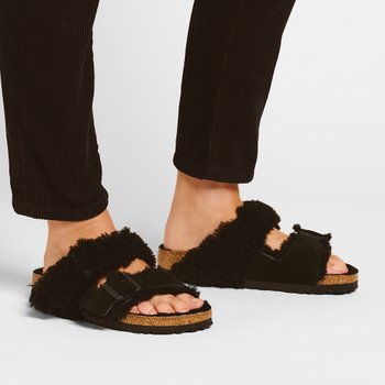 [해외] 버켄스탁 아리조나 테디 스프라이트 털 슬리퍼 블랙 1025581/1025544