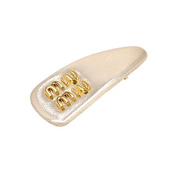 미우미우 로고 나파 가죽 헤어클립 151462055