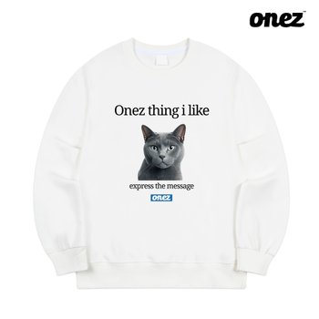 [ONEZ] 원즈 OZ 기모 맨투맨 RUSSIAN BLUE (OZ172) 화이트