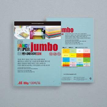 OA 445EMG93 팬시페이퍼 점보 A4 80g P43 100매 연청색